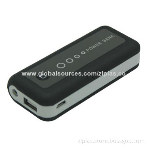 Dual-USB Port Power Bank with LED Lighting, 4,000mAh Capacity